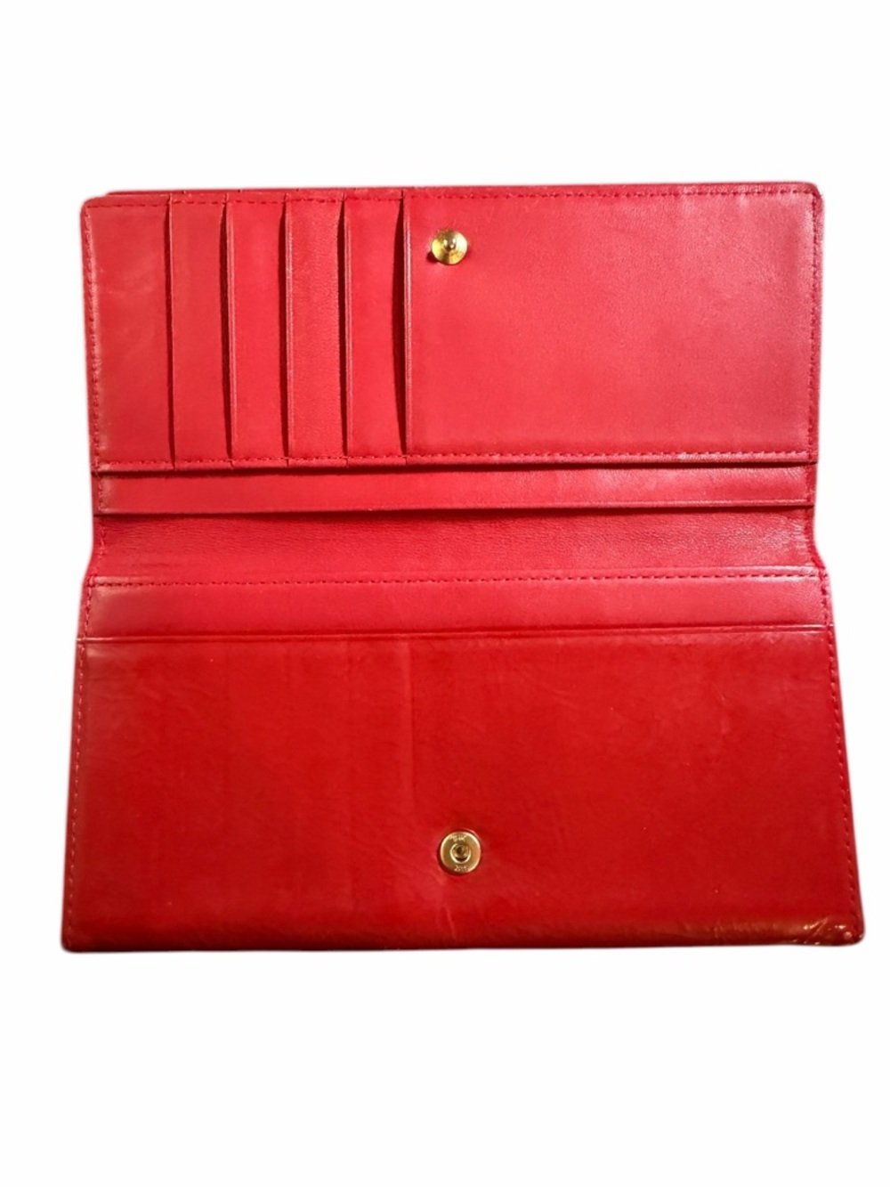 Vintage Nina Ricci Red Leather Continental Wallet Embossed NR Logo - Picture 4 of 6